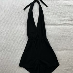 Brandy Melville halter, low-neck black romper